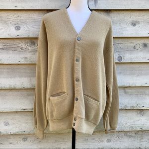 tan button up sweater